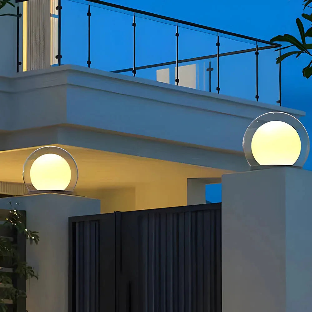 Lampada a pilastro solare moderna - luce da giardino doppio strato impermeabile