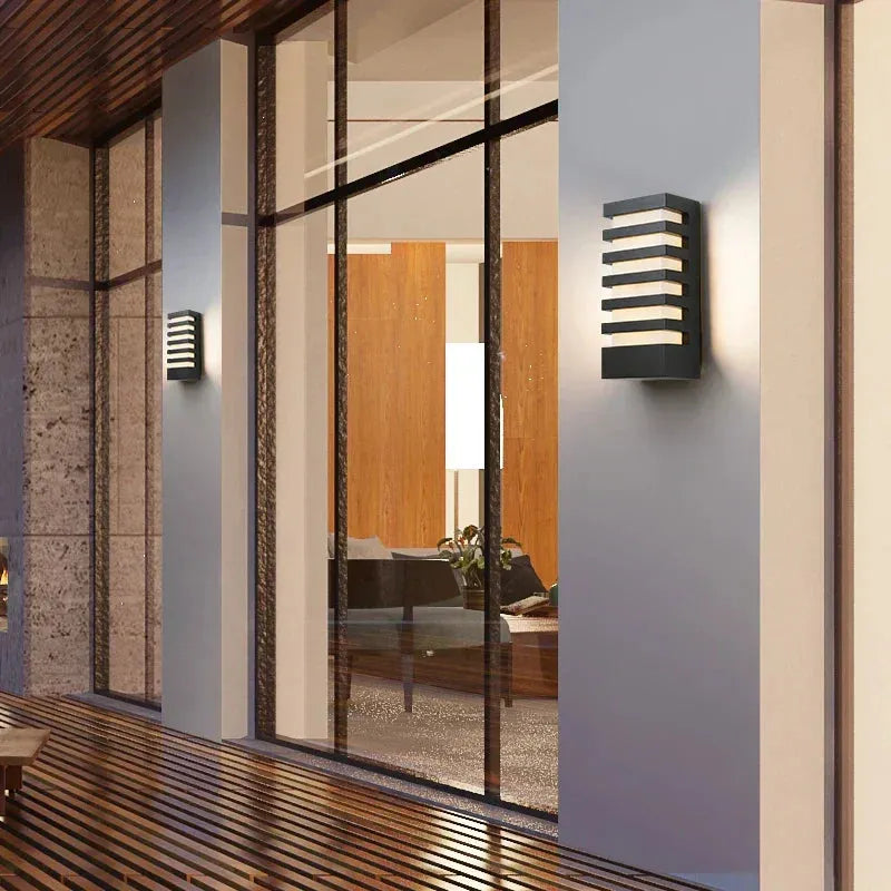 Lampada da parete moderna impermeabile in alluminio, luci da parete eleganti per interni ed esterni