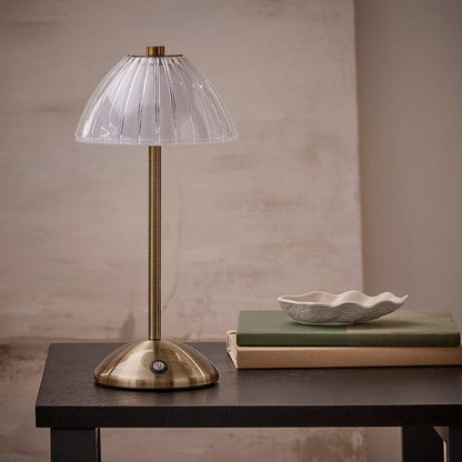 Lampada da tavolo wireless led charon con batteria ricaricabile - base oro, 30x15cm