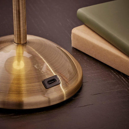 Lampada da tavolo wireless led charon con batteria ricaricabile - base oro, 30x15cm