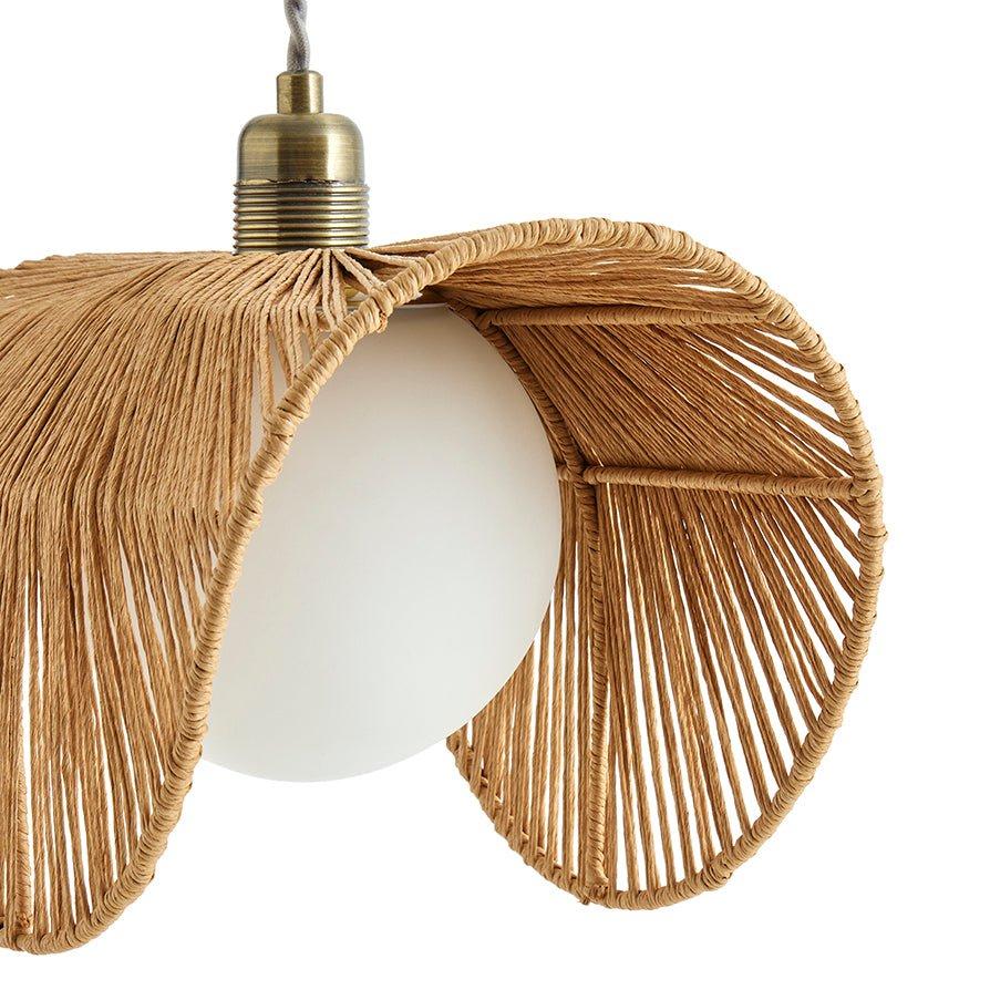 Paralume a soffitto in rattan easy-fit | illuminazione moderna e stile | base oro | arredamento casa