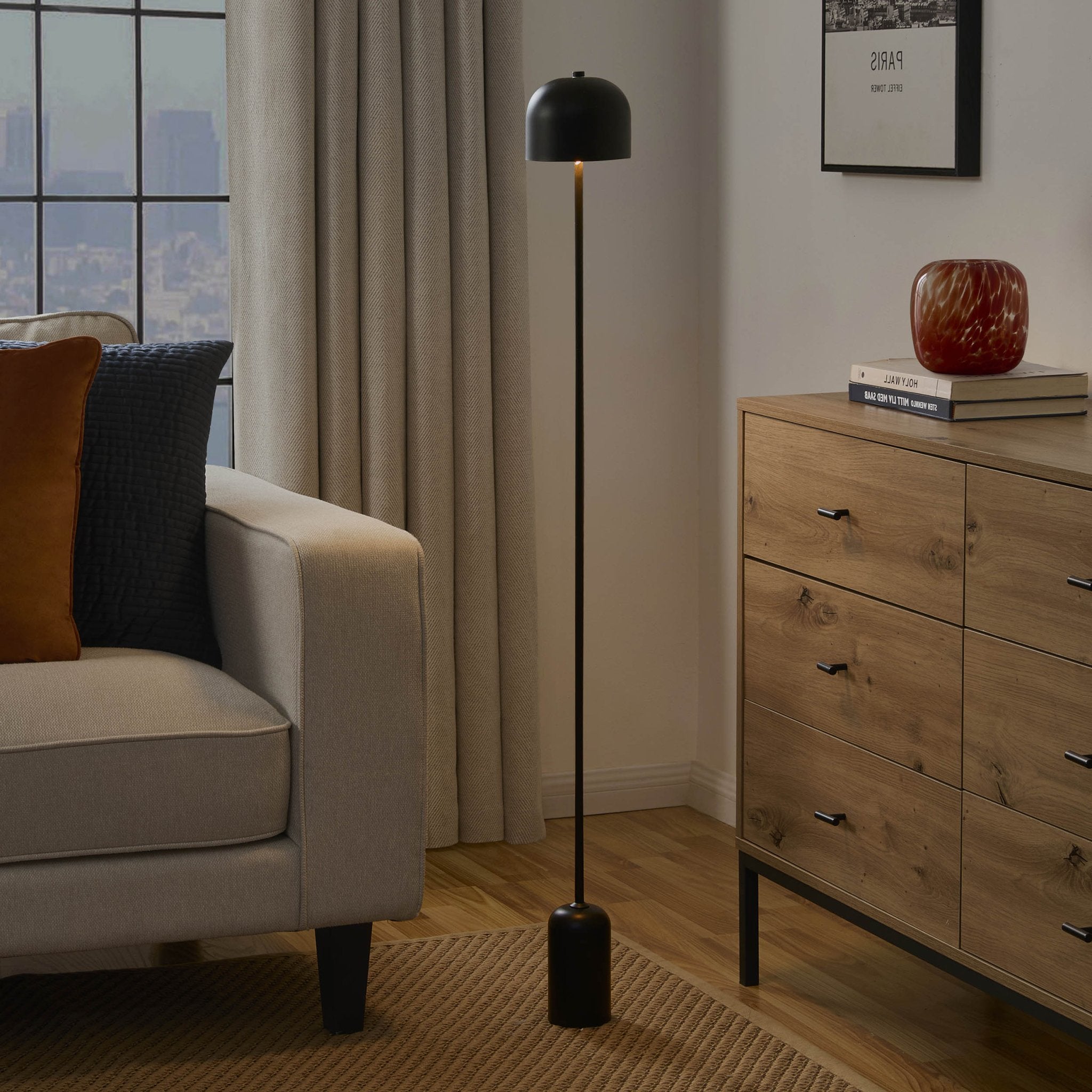 Luce da pavimento led ricaricabile impermeabile - nero, portatile per uso interno/esterno